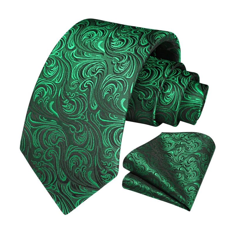 Floral Tie Handkerchief Set - GREEN-8