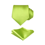 Solid Tie Handkerchief Set - GREEN-2 