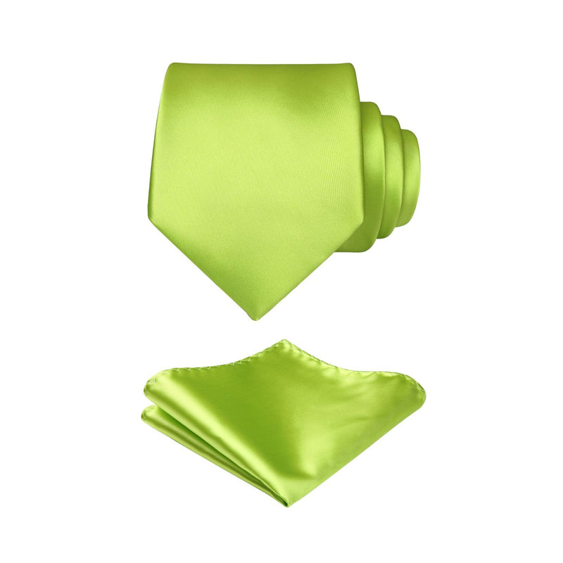 Solid Tie Handkerchief Set - GREEN-2