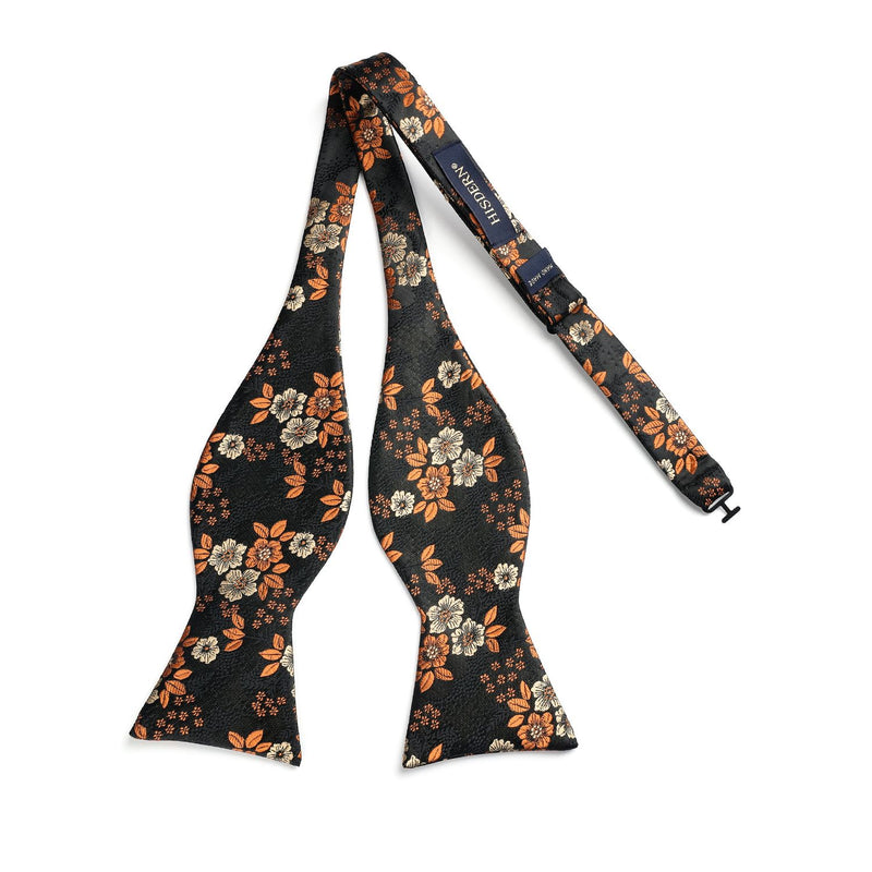 Floral Bow Tie & Pocket Square - BLACK 2 