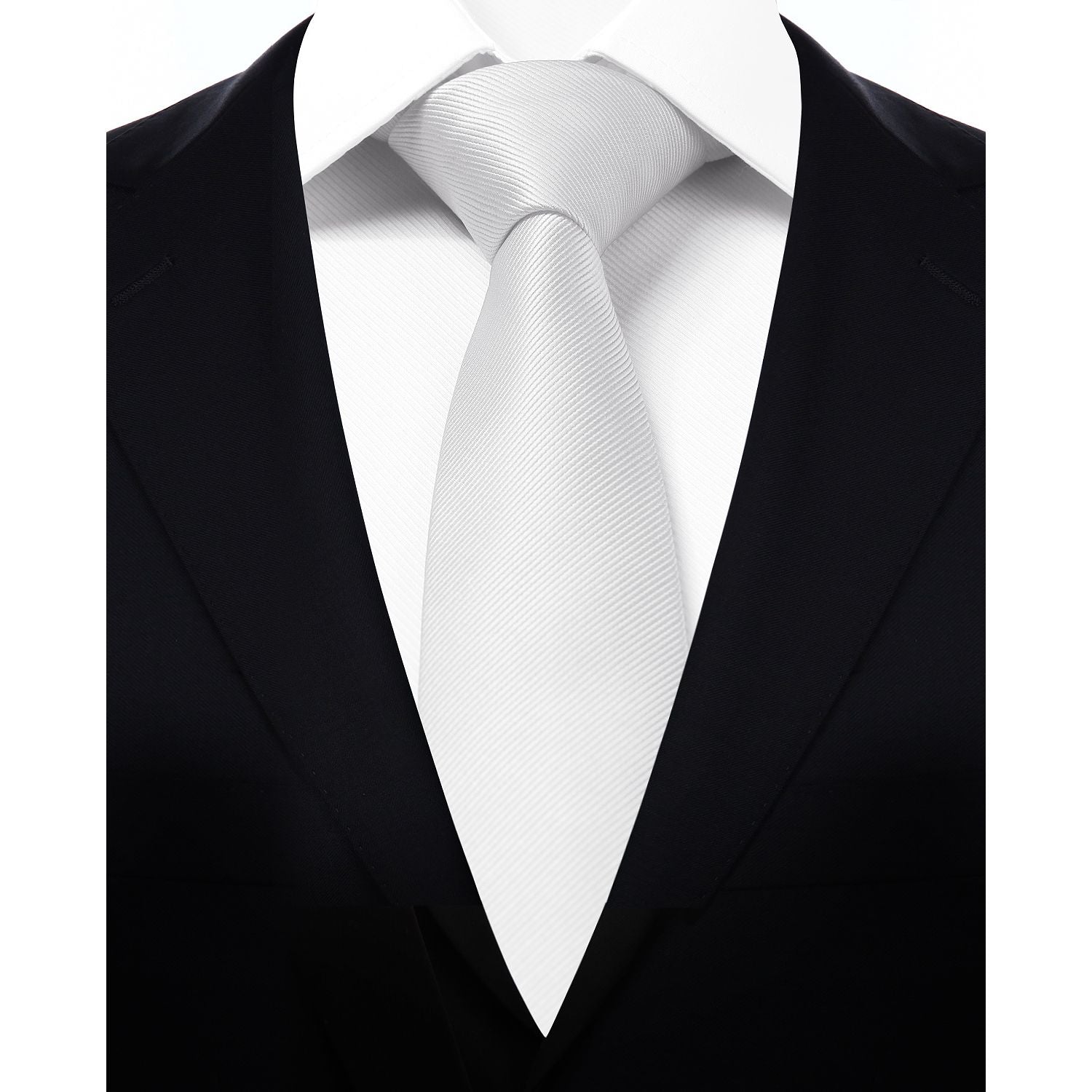 Solid 2.17'' Skinny Formal Tie - G-WHITE