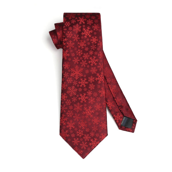Christmas Tie Handkerchief Set - RED