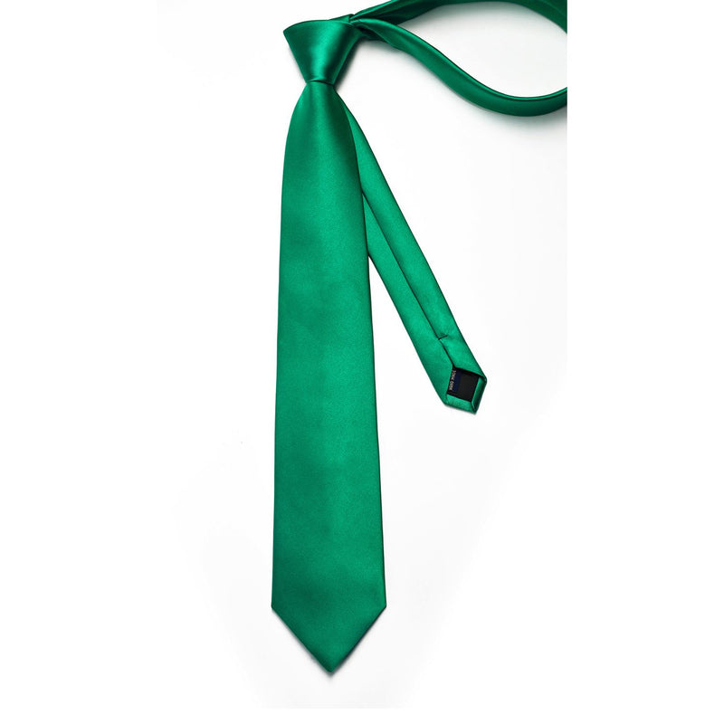 Solid Tie Handkerchief Cufflinks - L1-GREEN