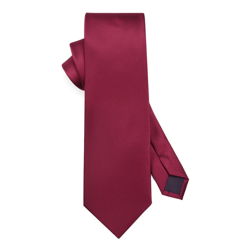 Stripe Tie Handkerchief Set - 05 WINE RED 2 