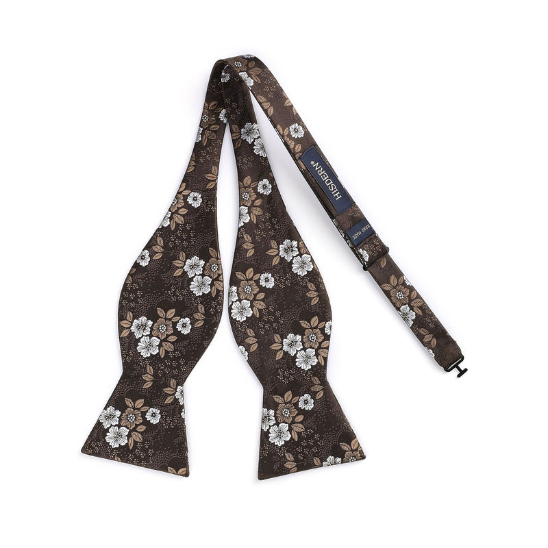 Floral Bow Tie & Pocket Square - A-BROWN/WHITE 