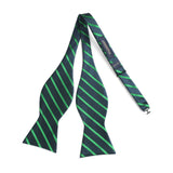 Stripe Bow Tie & Pocket Square - NAVY GREEN 1