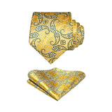 Paisley Tie Handkerchief Set - A40-YELLOW 