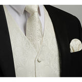 Paisley 4pc Suit Vest Set - C-BEIGE 