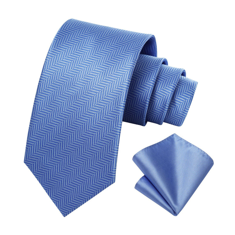 Stripe Tie Handkerchief Set - 10-BLUE 
