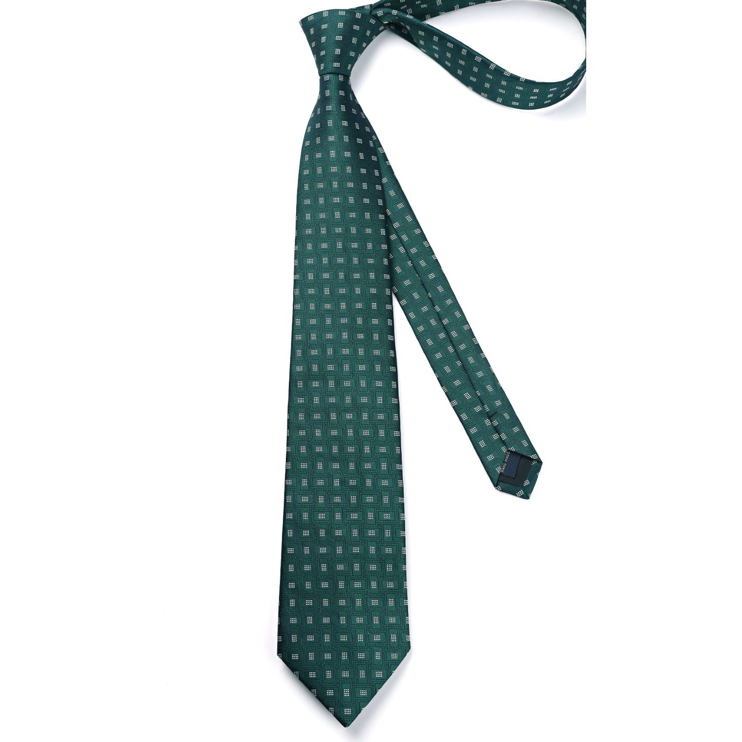 Plaid Tie Handkerchief Set - GREEN