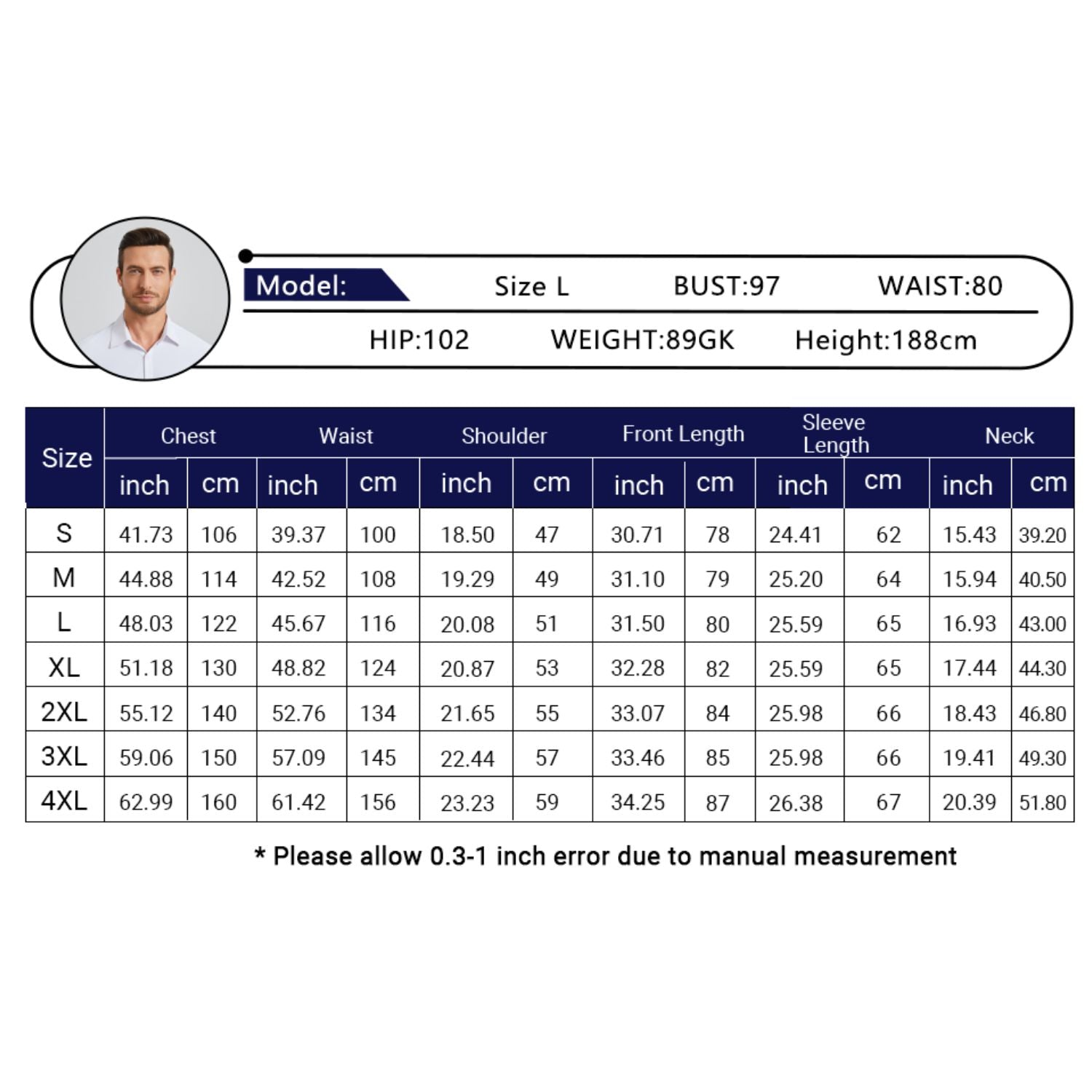 Hisdern Men's Stretch Wrinkle Free Dress Shirts Long Sleeve Non-Iron Black for Work