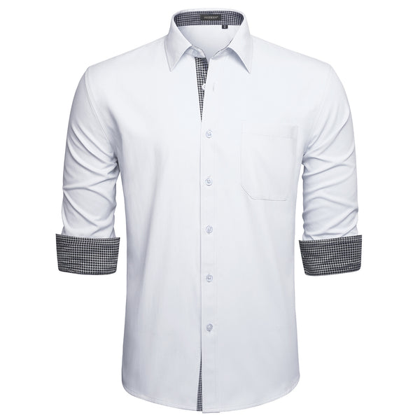 Casual Formal Shirt with Pocket - G-WHITE 2 