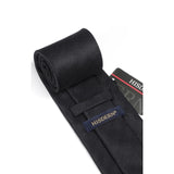 Stripe Tie Handkerchief Cufflinks - BLACK 