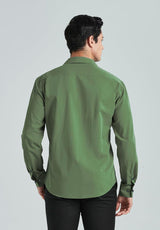 Men's Dress Shirt with Pocket - DARK GREEN