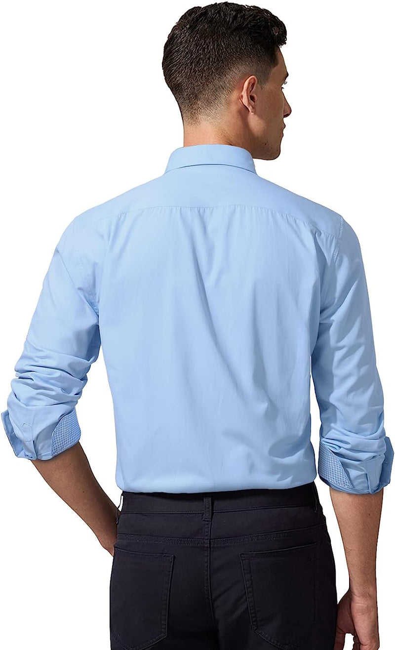 Casual Formal Shirt with Pocket - LIGHT BLUE 