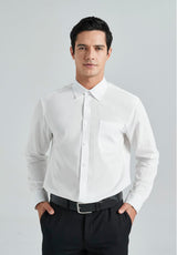 Men's Dress Shirt with Pocket - WHITE