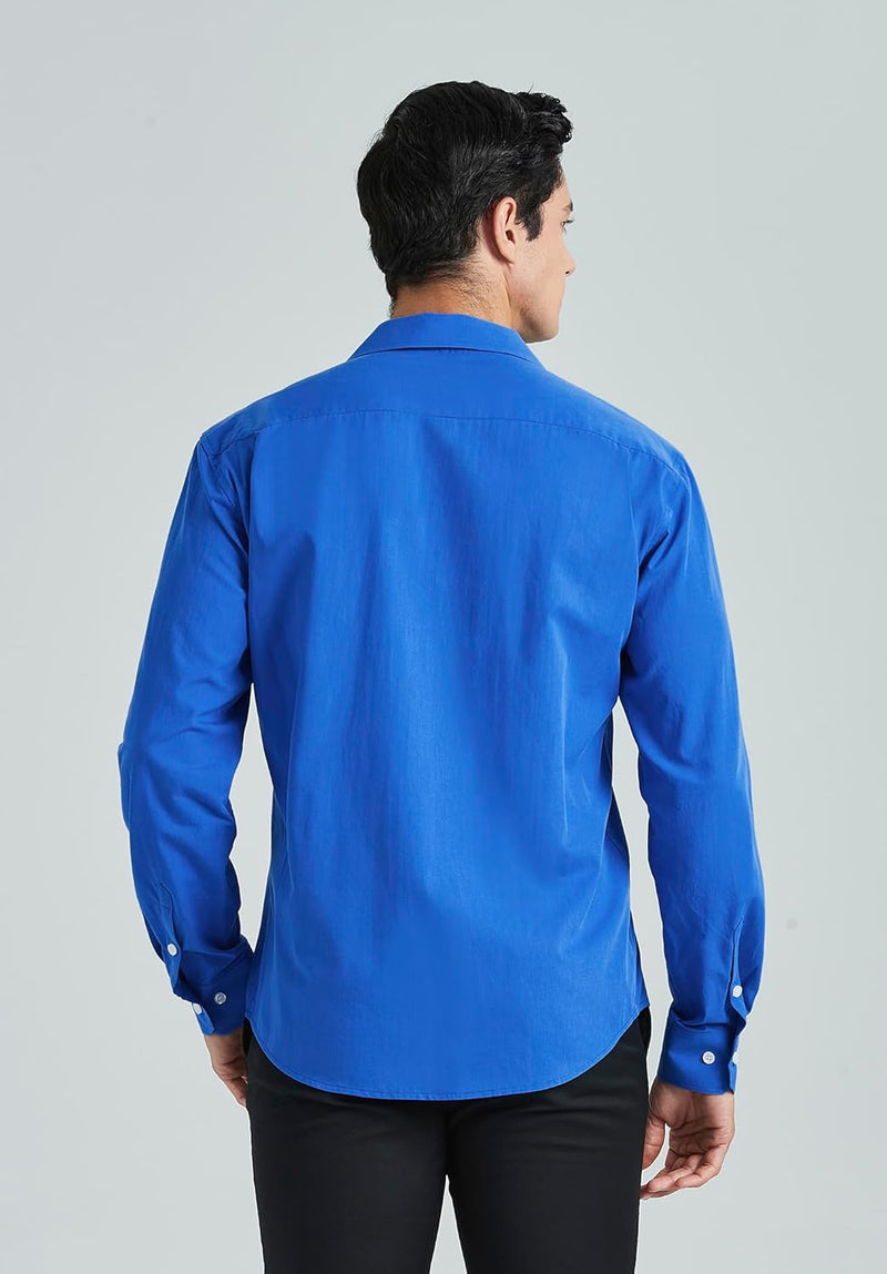 Men's Dress Shirt with Pocket - ROYAL BLUE
