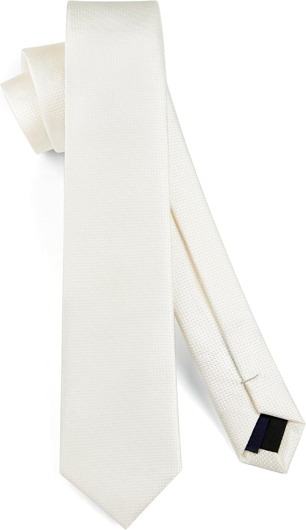 Solid 2.4' Skinny Formal Tie - WHITE