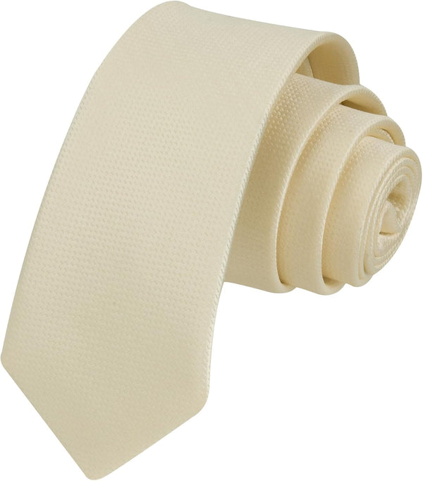 Solid 2.4' Skinny Formal Tie - LIGHT YELLOW-1