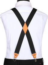 2PCS 1.4" Adjustable Suspender with 4 Clips - C-BLACK/GREY 