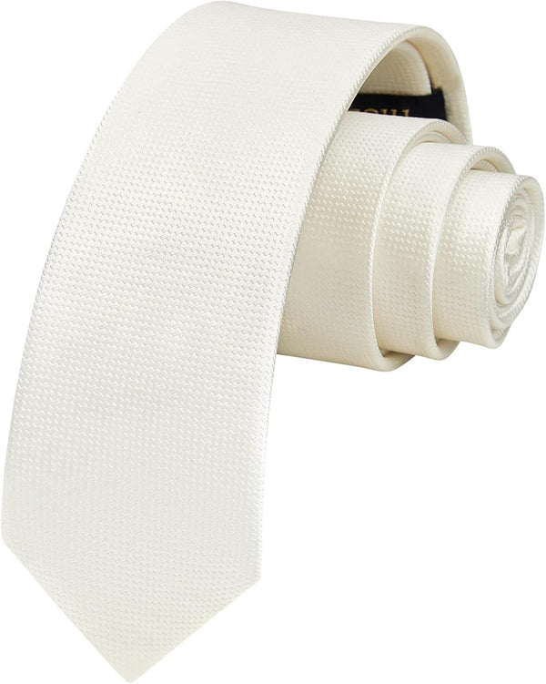 Solid 2.4' Skinny Formal Tie - WHITE