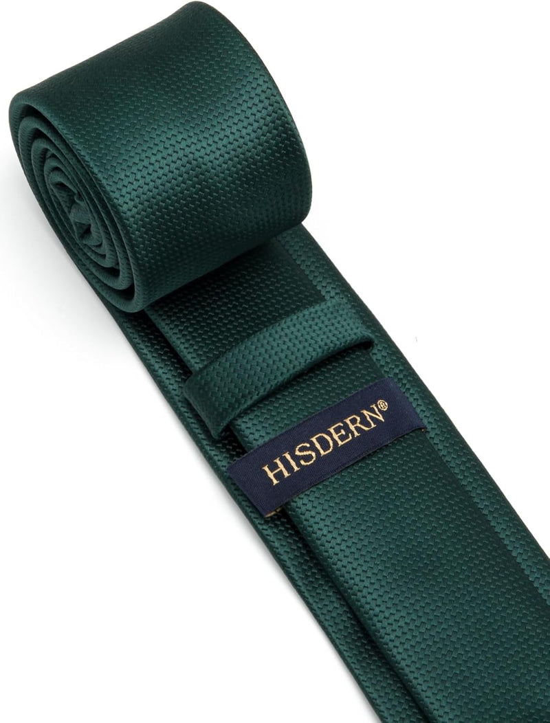 Solid 2.4' Skinny Formal Tie - DARK GREEN