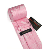 Paisley Tie Handkerchief Set - 03A-PINK2