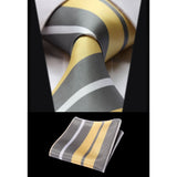 Stripe Tie Handkerchief Set - S-YELLOW 3 