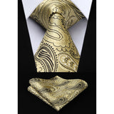 Paisley Tie Handkerchief Set - YELLOW/BLACK 