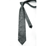 Paisley Tie Handkerchief Cufflinks - GREY-1 