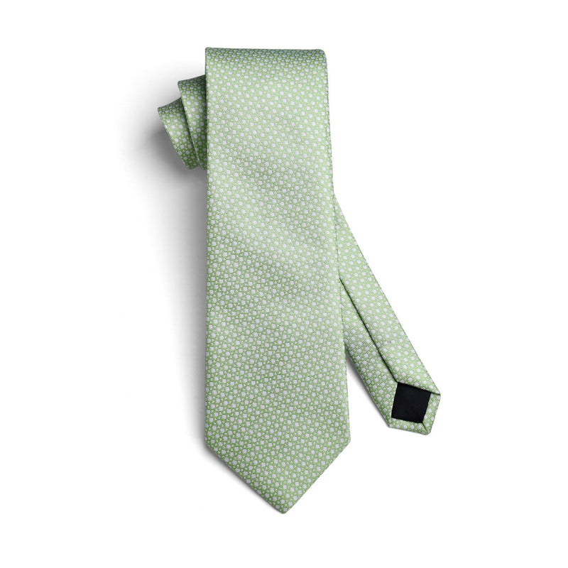 Houndstooth Tie Handkerchief Set - 02-SAGE GREEN 
