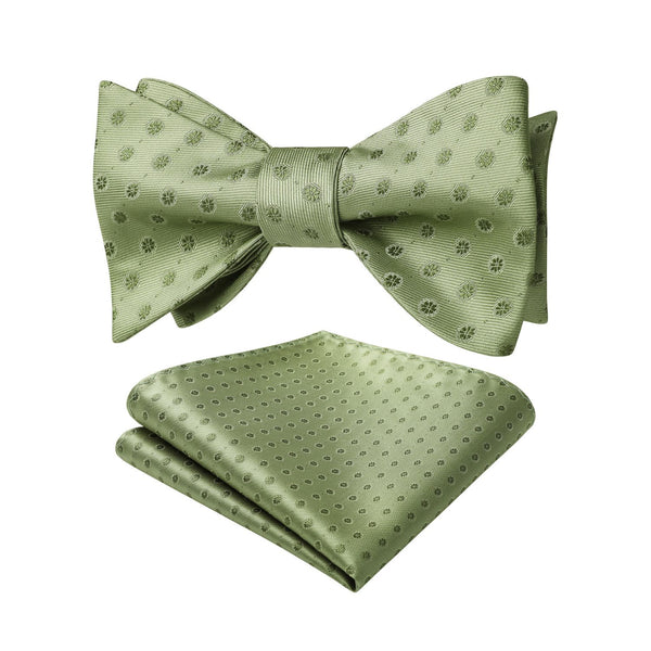 Floral Bow Tie & Pocket Square - LIGHT GREEN 