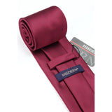 Stripe Tie Handkerchief Set - 05 WINE RED 2 