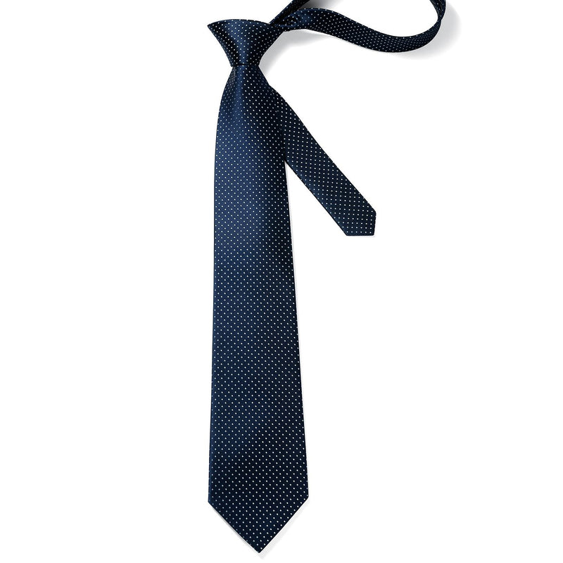 Polka Dot Tie Handkerchief Set - A1-BLUE/WHITE 