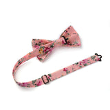 Floral Pre-Tied Bow Tie & Pocket Square - I-FLORAL PRINT PINK 