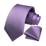 Plaid Tie Handkerchief Set - PURPLE-2 