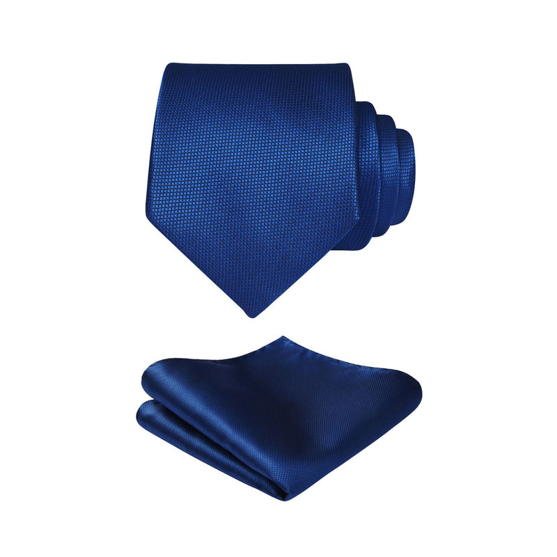 Houndstooth Tie Handkerchief Set - B-BLUE 
