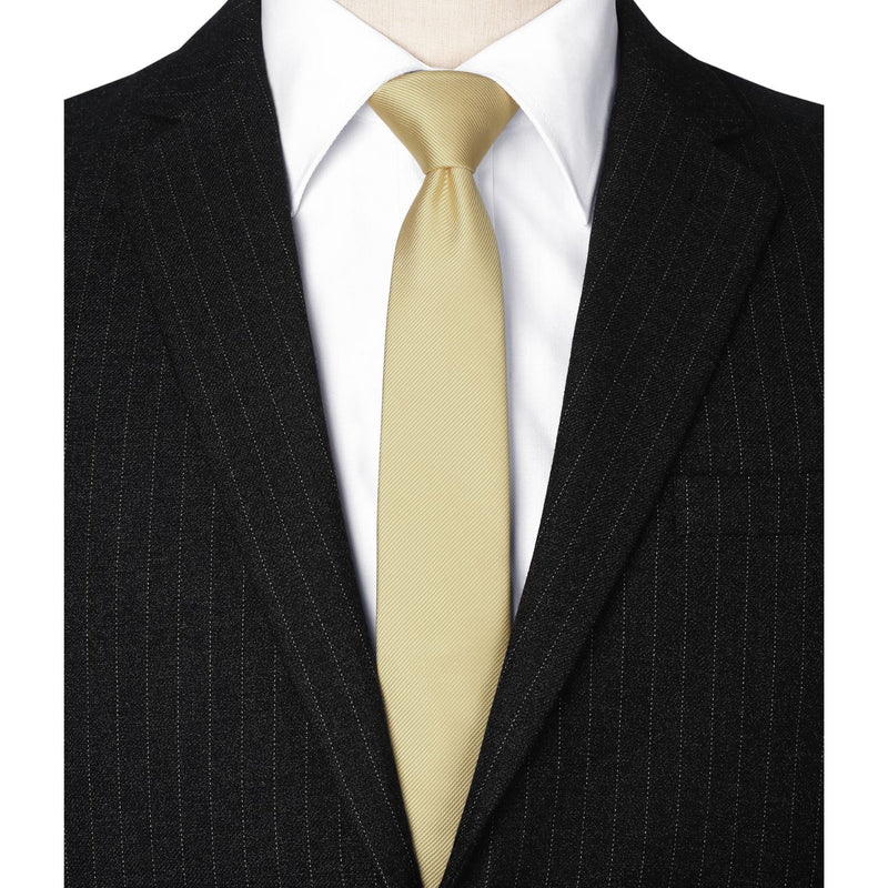 Solid 2.17'' Skinny Formal Tie - C3-CHAMPAGNE 