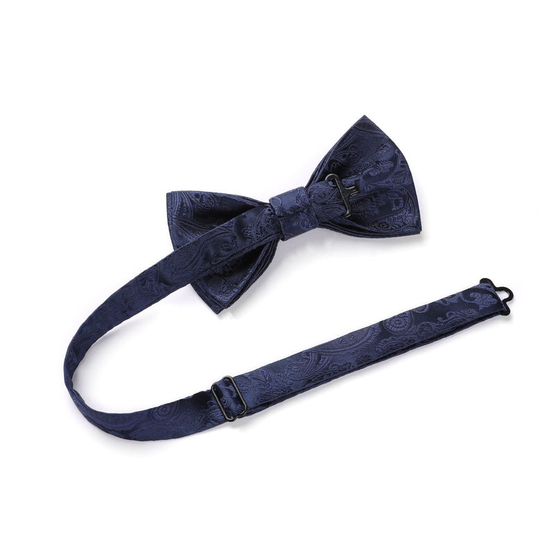 Paisley Pre-Tied Bow Tie & Pocket Square - A-BLUE 4 