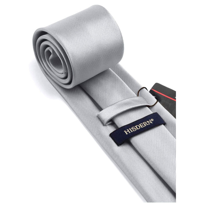 Solid Tie Handkerchief Clip - L- LIGHT GRAY 