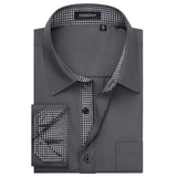 Casual Formal Shirt with Pocket - C-GREY1 