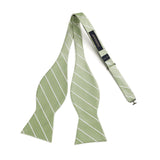 Stripe Bow Tie & Pocket Square - OLIVE GREEN