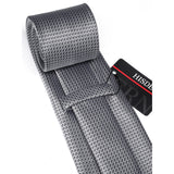 Houndstooth Tie Handkerchief Cufflinks - D1 - BLACK/SILVER 