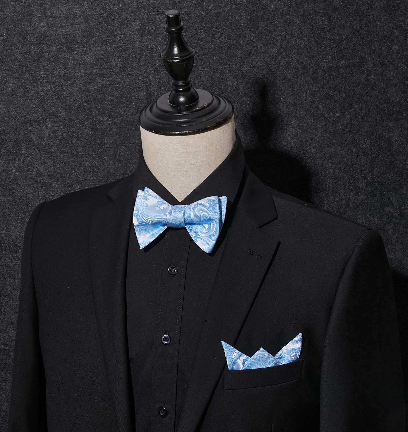 Paisley Bow Tie & Pocket Square - SKY BLUE