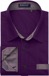 Casual Formal Shirt with Pocket - PURPLE 