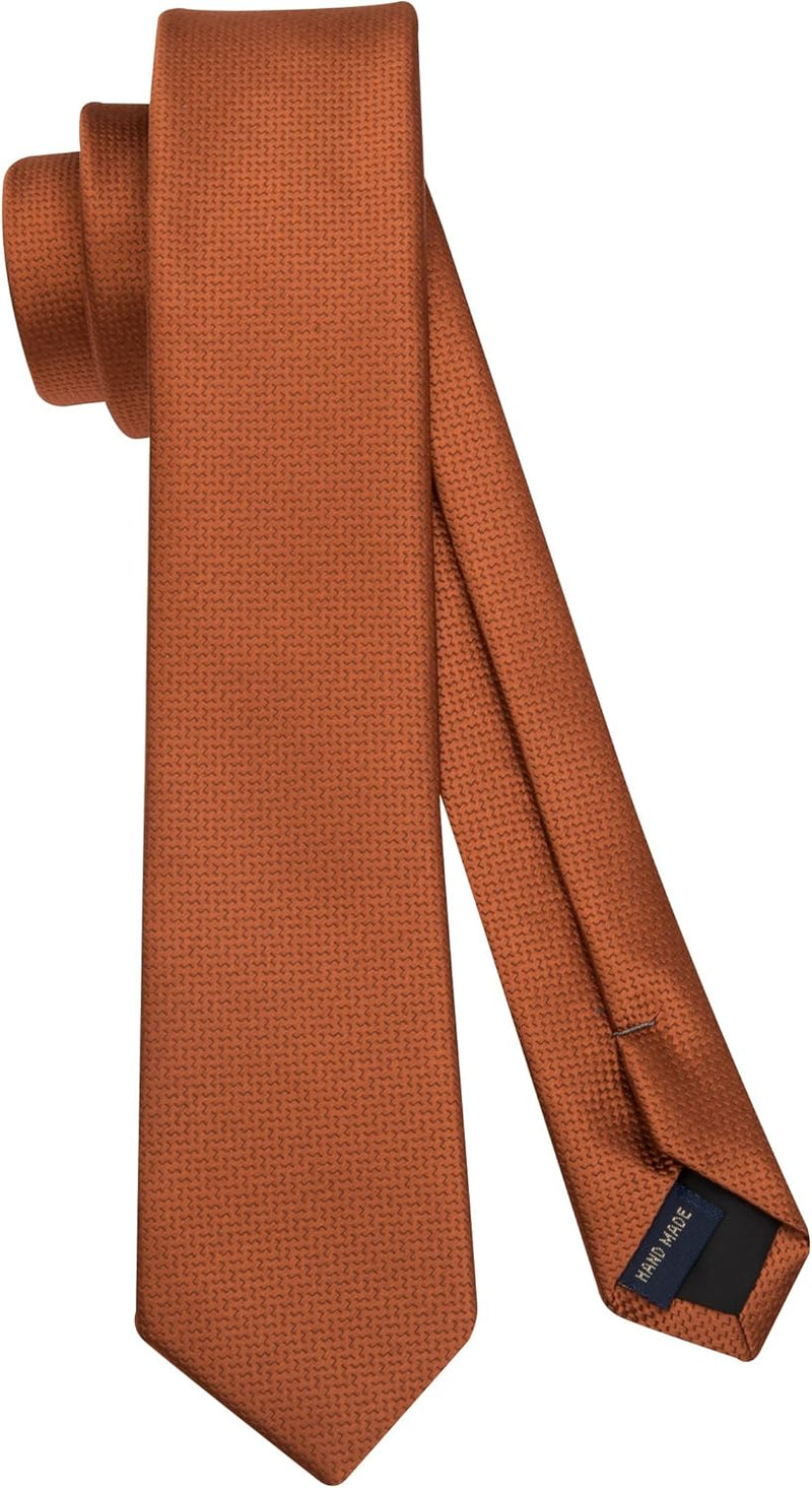 Solid 2.4' Skinny Formal Tie - BURNT ORANGE