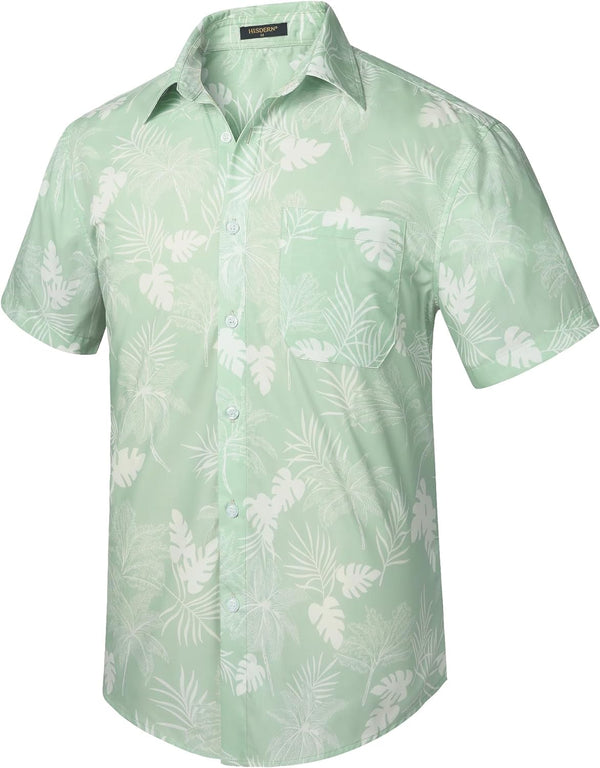 Funky Hawaiian Shirts with Pocket - SAGE GREEN