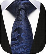 Paisley 2.17' Skinny Formal Tie - B- NAVY BLUE 
