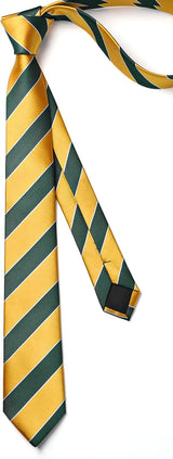 Stripe 2.17' Skinny Formal Tie - D- YELLOW/GREEN 