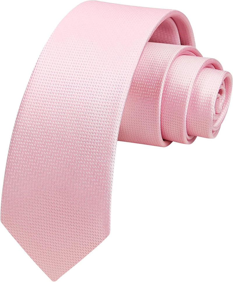 Solid 2.4' Skinny Formal Tie - B-BABY PINK-01